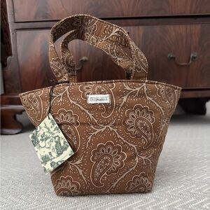 Pierre Deux French Country Vintage Brown Paisley Tote NWT